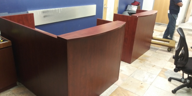48" Front x 72" Long Reception Desk (no drawers)