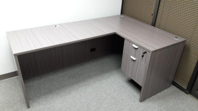 48"x72" L Shape Desk With Hanging File Unit