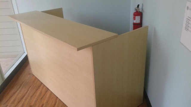 72"x30" Reception Desk Shell With Rectangular Transaction Top (no drawers)