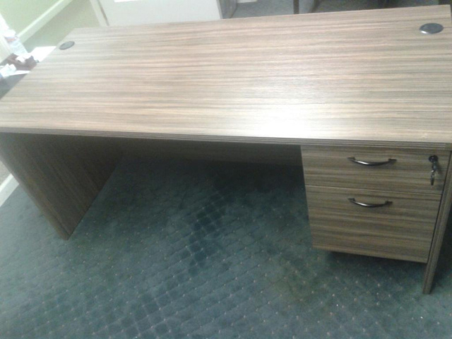 60"x30" Desk Shell With Hanging 2 Drawer File Unit