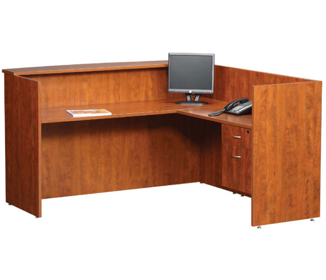 72"x72" L Shape Reception Station With Hanging File Unit
