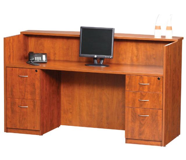 72"x30" Reception Desk With 3 Drawer & 2 Drawer File Unit